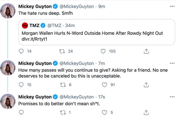 Mickey Guyton speaks out on Morgan Wallen