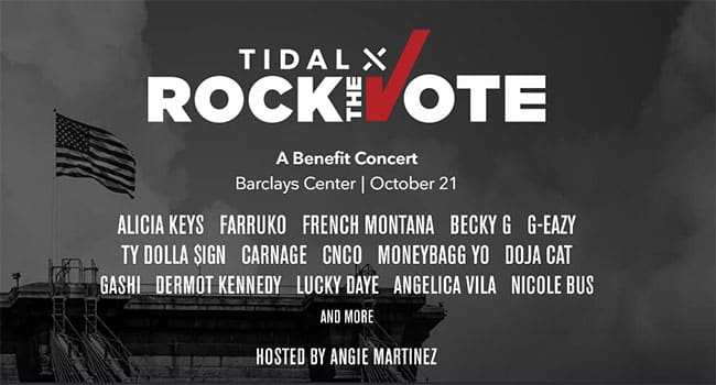 Additional artists added to TIDAL X Rock the Vote lineup