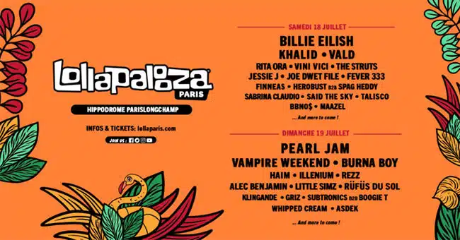 Pearl Jam, Billie Eilish among Lollapalooza Paris 2020 headliners