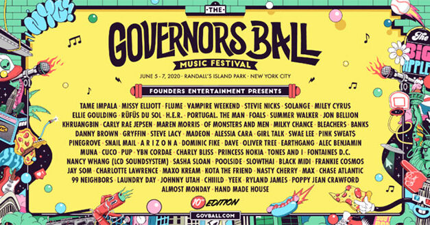 Tenth Annual Governors Ball Music Festival announces 2020 lineup