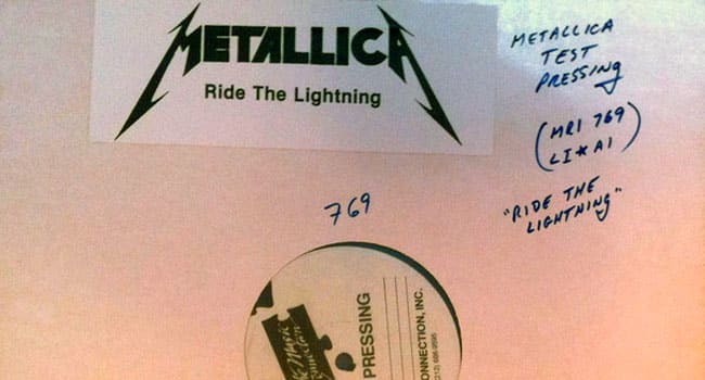 Metallica ‘Ride the Lightning’ test pressing fetches $5k