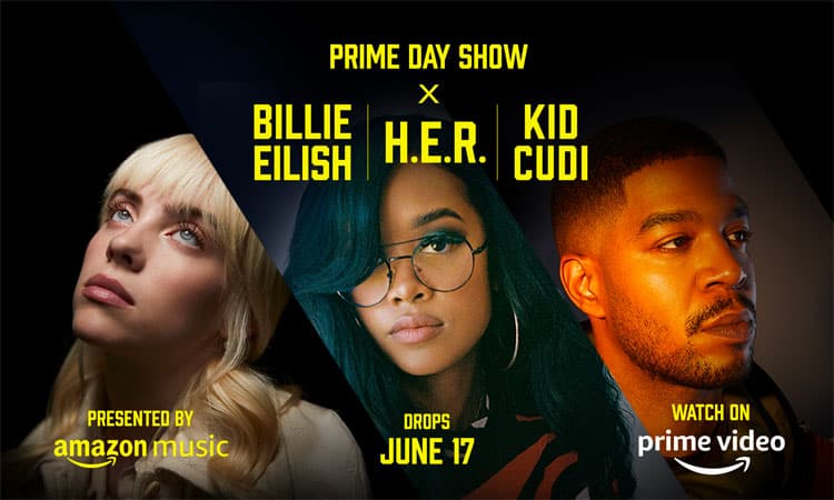 Billie Eilish, H.E.R. & Kid Cudi part of Amazon Prime Day Show