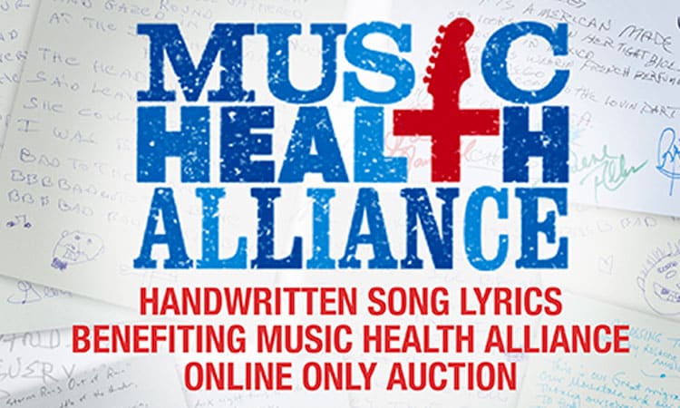 Julien’s Auctions announces Music Health Alliance Second Annual Handwritten Lyrics Auction