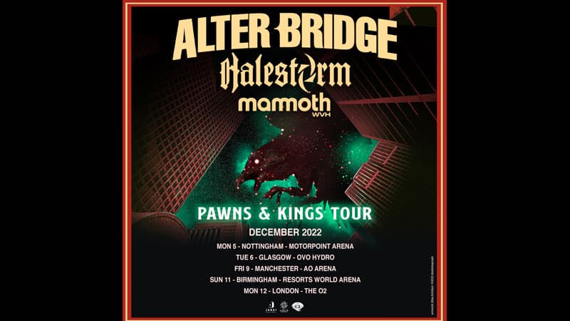 Alter Bridge announces 2022 European winter tour