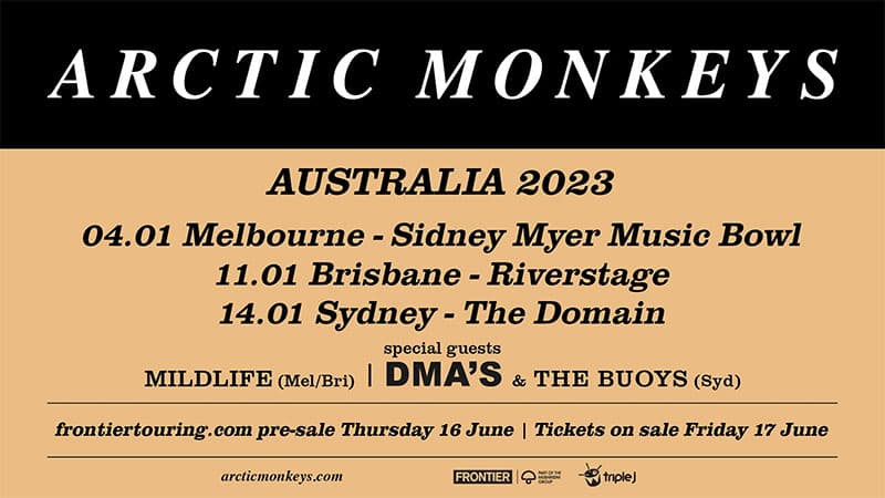 Arctic Monkeys announce three outdoor Australian shows