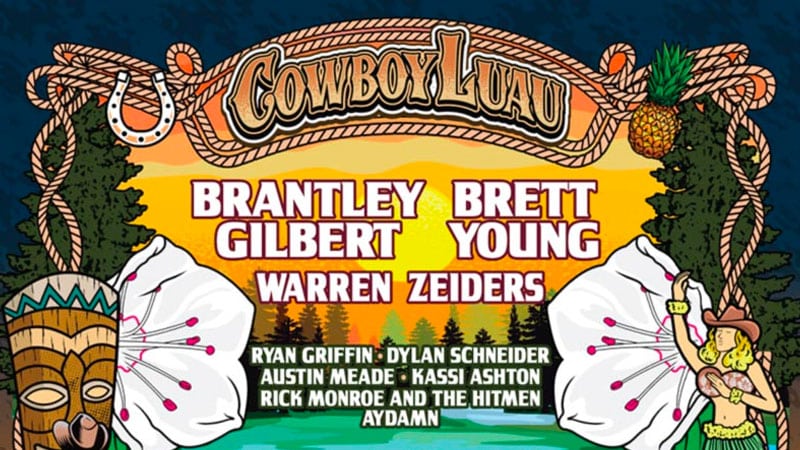 Brantley Gilbert, Brett Young headlining Cowboy Luau