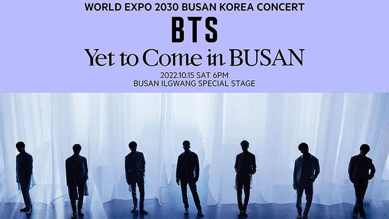 Weverse broadcasting BTS Live World Expo 2030 Busan Korea concert