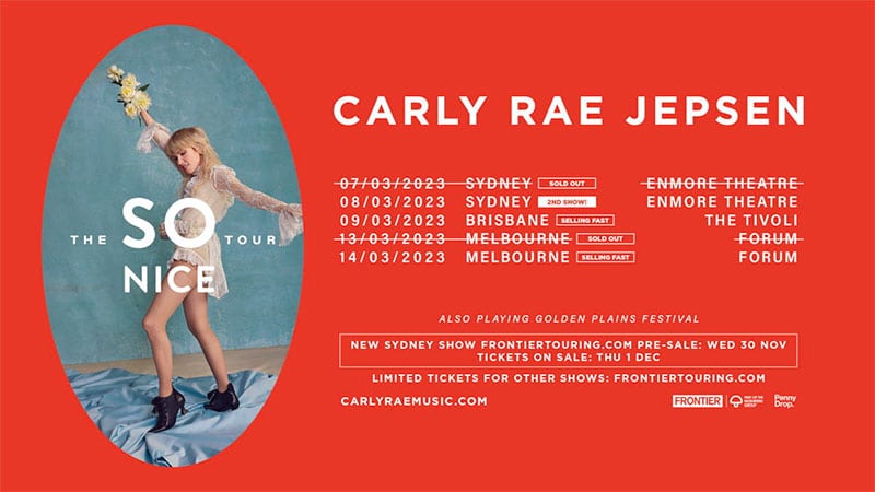 Carly Rae Jepsen adds final Sydney show