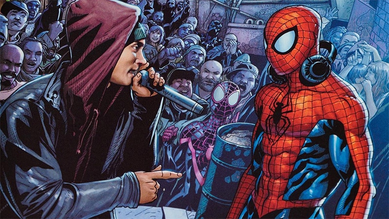 Eminem squares off with Spider-Man in exclusive Amazing Spider-Man cover variant