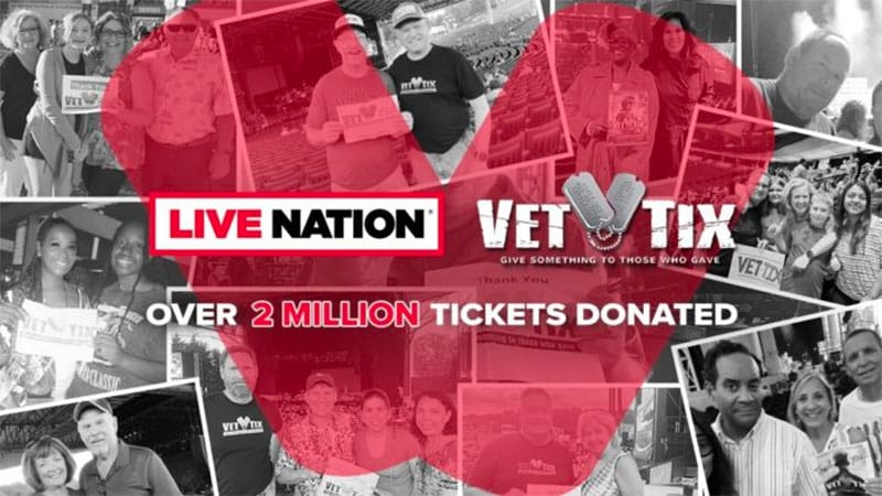 Live Nation donates more than two million tickets to military
