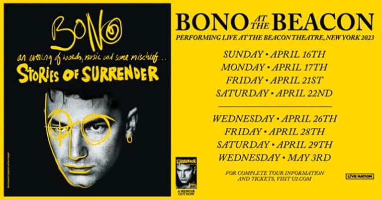 Bono unveils Stories of Surrender New York City dates