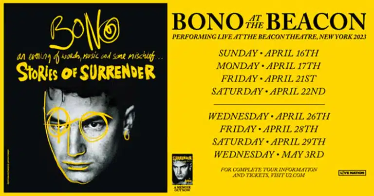 Bono unveils Stories of Surrender New York City dates