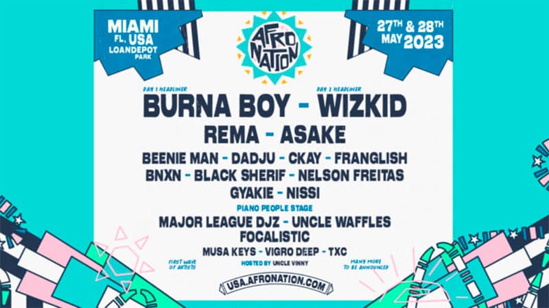Burna Boy, Wizkid headlining inaugural Afro Nation Miami
