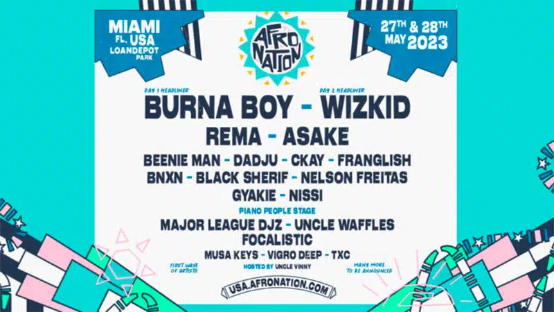 Burna Boy, Wizkid headlining inaugural Afro Nation Miami