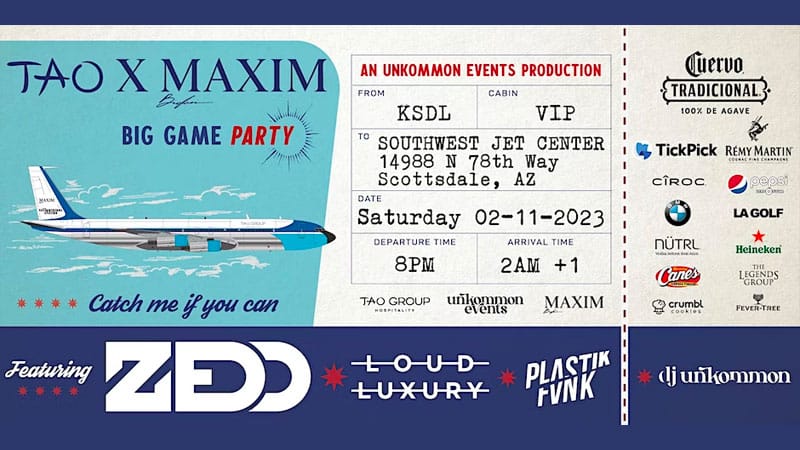 Zedd headlining the Tao x Maxim Big Game Party