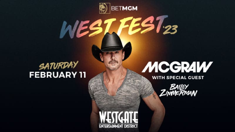 Tim McGraw headlining 2023 BetMGM West Fest