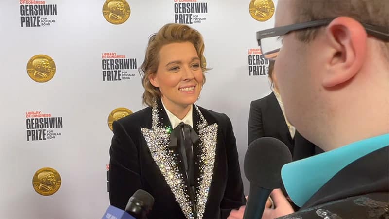 Brandi Carlile talks to The Music Universe on the red carpet at Joni Mitchell's Library of Congress Gershwin Prize for Popular Song