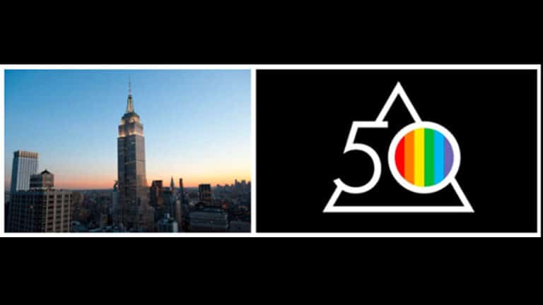 Empire State Building lights up in celebration of Pink Floyd's 50th anniversary of "The Dark Side of the Moon"