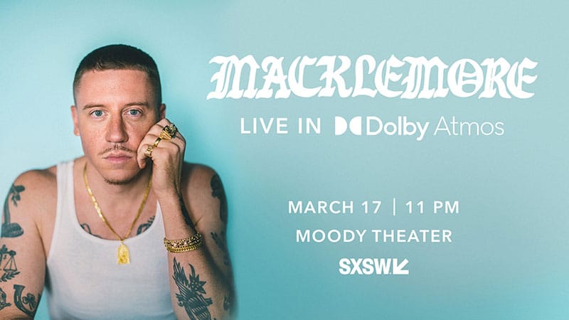 Macklemore performing one-night-only Dolby Atmos show