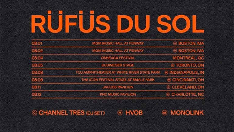 Rufus Du Sol Summer '23 Tour