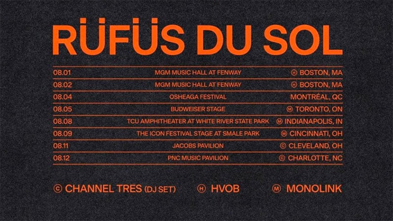 Rufus Du Sol announces 2023 North American summer tour dates