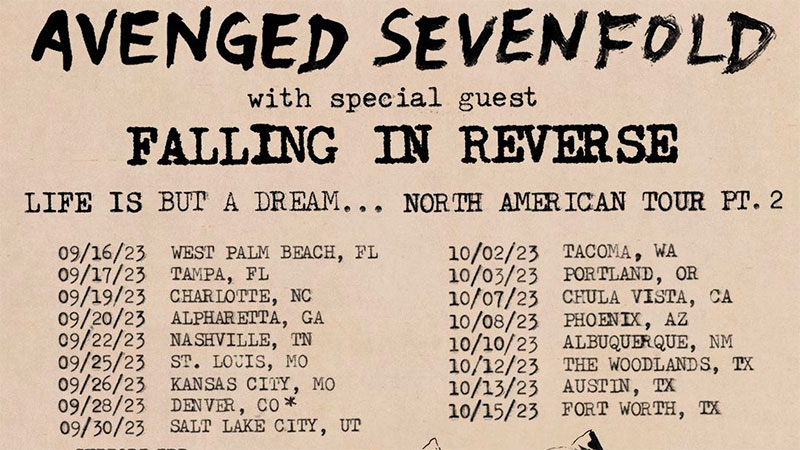 Avenged Sevenfold unveils fall 2023 North American tour dates