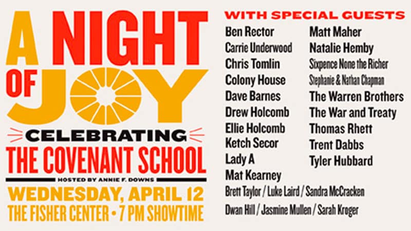 Carrie Underwood, Chris Tomlin, Lady A, Thomas Rhett hosting Covenant School benefit concert