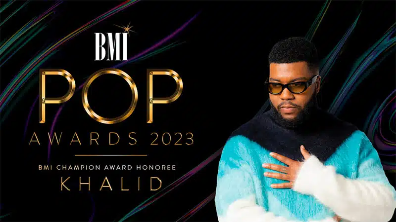 Khalid receiving BMI Champion Award