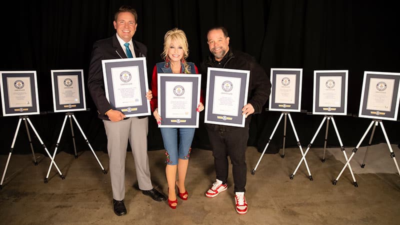 Dolly Parton claims three new Guinness World Records titles