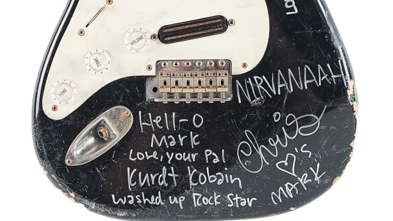 Kurt Cobain smashed guitar sells for nearly 10 times its original estimate at auction