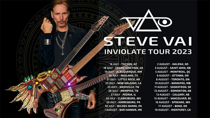 Steve Vai announces summer 2023 Inviolate North American world tour stops