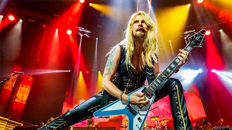 Judas Priest’s Richie Faulkner introduces Gibson Flying V Custom guitar