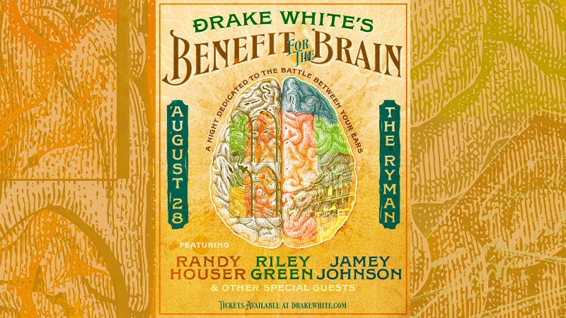 Drake White announces inspirational Benefit for the Brain concert