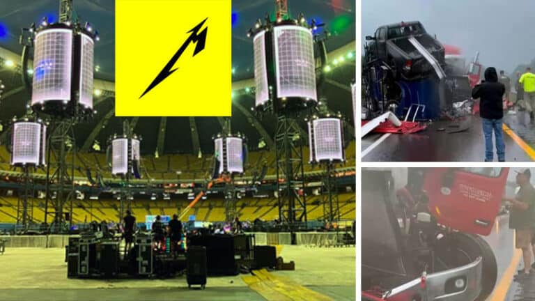 Metallica tour gear trucks involved in major accident