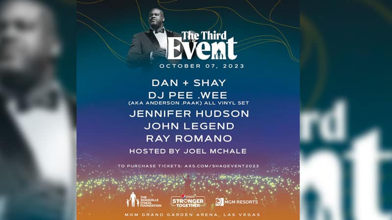 John Legend, Dan + Shay, Jennifer Hudson, Anderson Paak headlining Shaq’s 2023 The Event