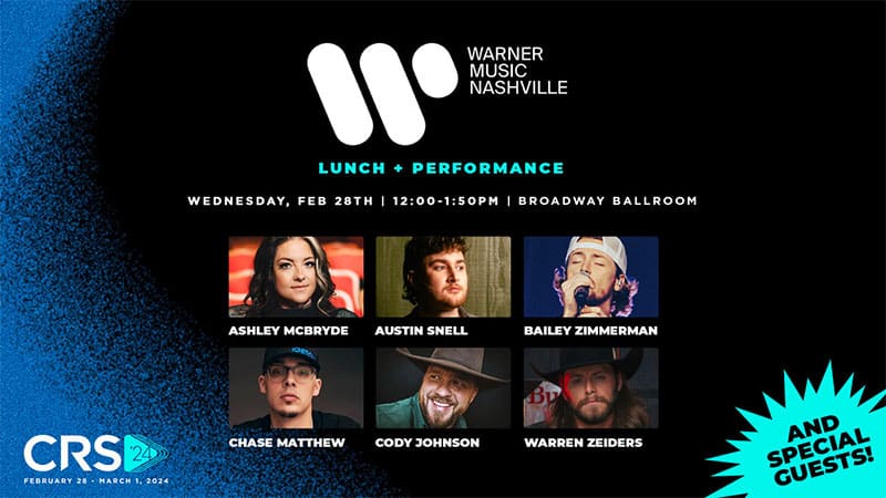 Talent announced for Warner Music Nashville CRS 2024 luncheon