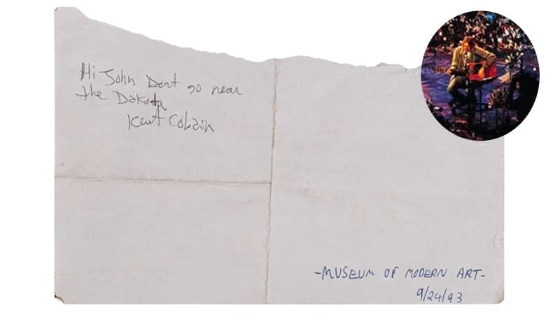 Kurt Cobain note to fan from 1993 goes to auction