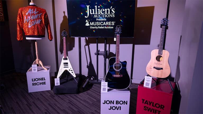 Julien's Auctions 2024 MusiCares sale totals more than $500k Jon Bon Jovi Taylor Swift Lionel Richie