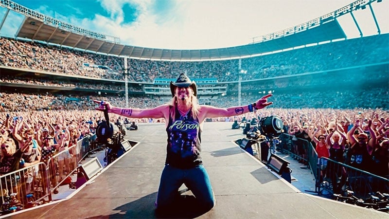 Bret Michaels on stage from the recent stadium tour