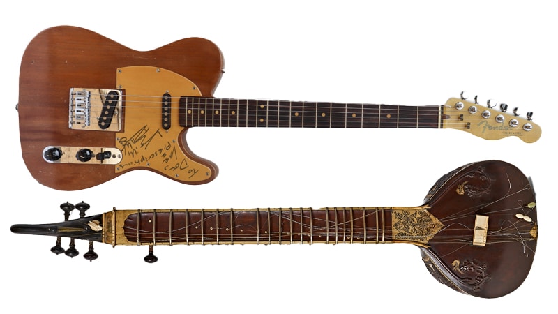 Keith Richards’ guitar, George Harrison’s sitar to be auctioned
