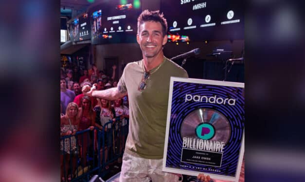 Jake Owen awarded Pandora Billionaires plaque