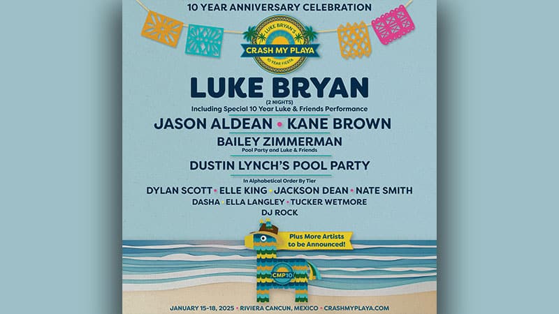 Luke Bryan marks Crash My Playa 10th anniversary with star-studded lineup
