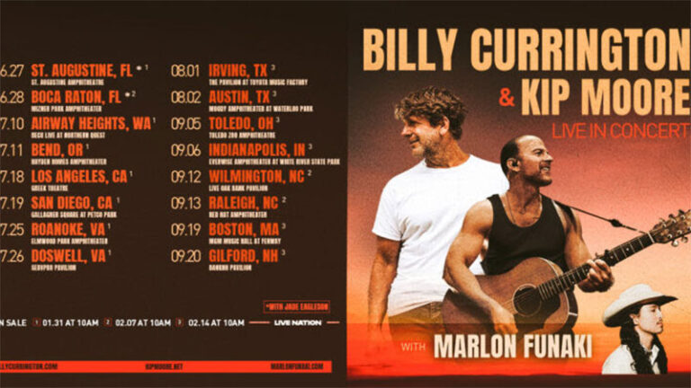 Billy Currington, Kip Moore announce 2025 tour dates