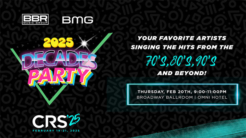 BBR Music Group/BMG Nashville’s Decades Party gears up for CRS 2025