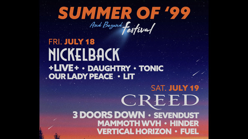 Creed, Nickelback to headline 2025 Summer of ’99 and Beyond Festival