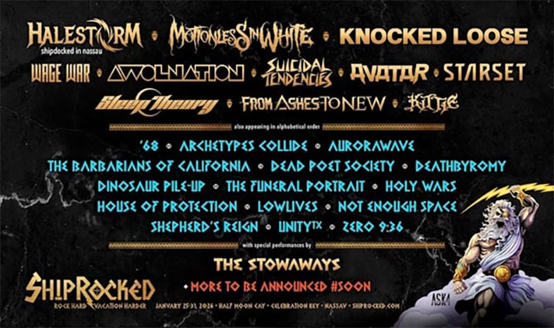 Halestorm, Motionless in White among ShipRocked 2026 headliners