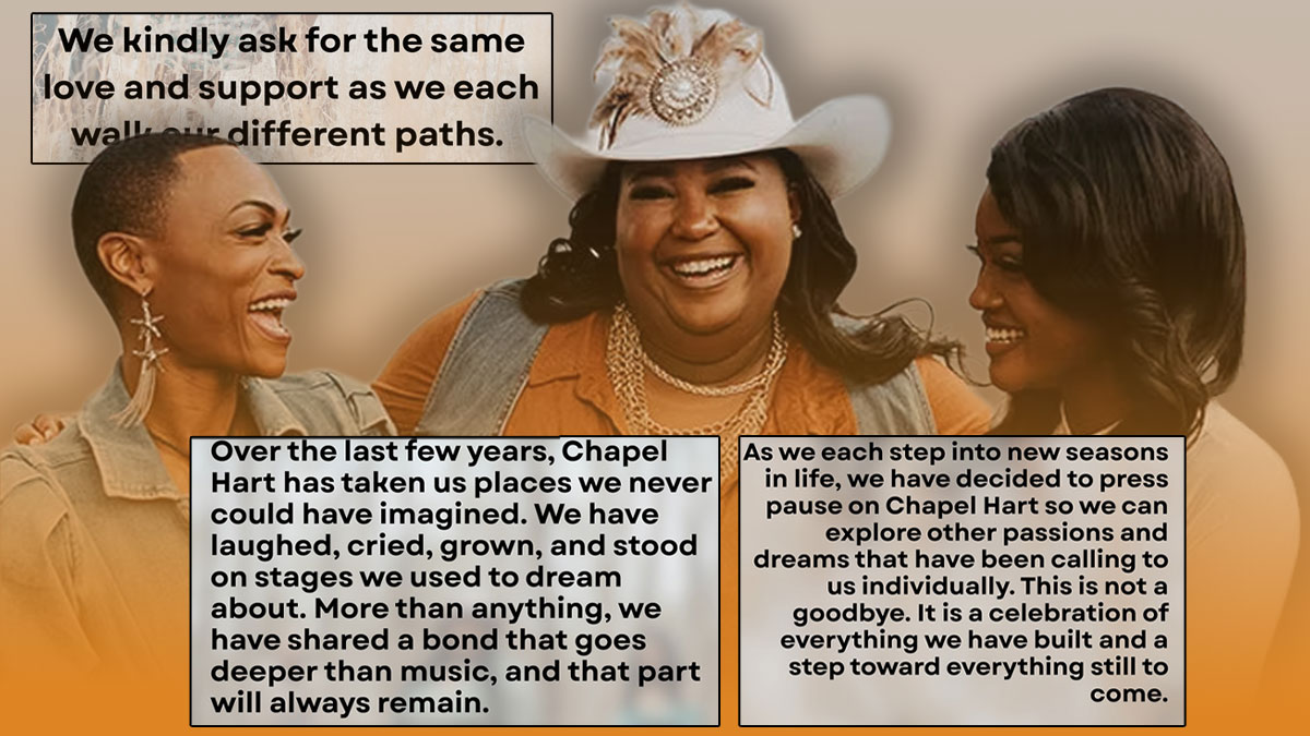 Chapel Hart announces hiatus