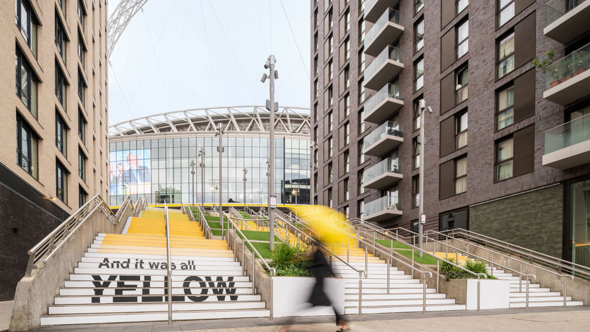 Wembley Park teams with Pantone to commemorate Coldplay’s ‘Yellow’