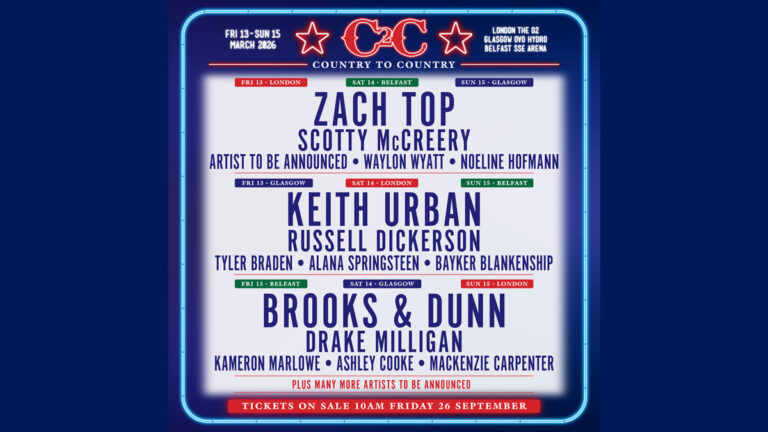 Zach Top, Keith Urban, Brooks & Dunn to headline 2026 Country 2 Country Festival
