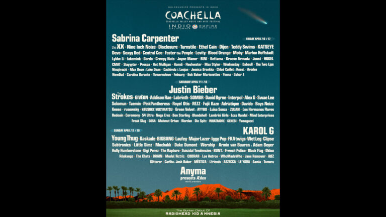 Sabrina Carpenter, Justin Bieber, Karol G among Coachella 2026 headliners